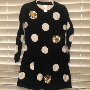 Black polka dot dress